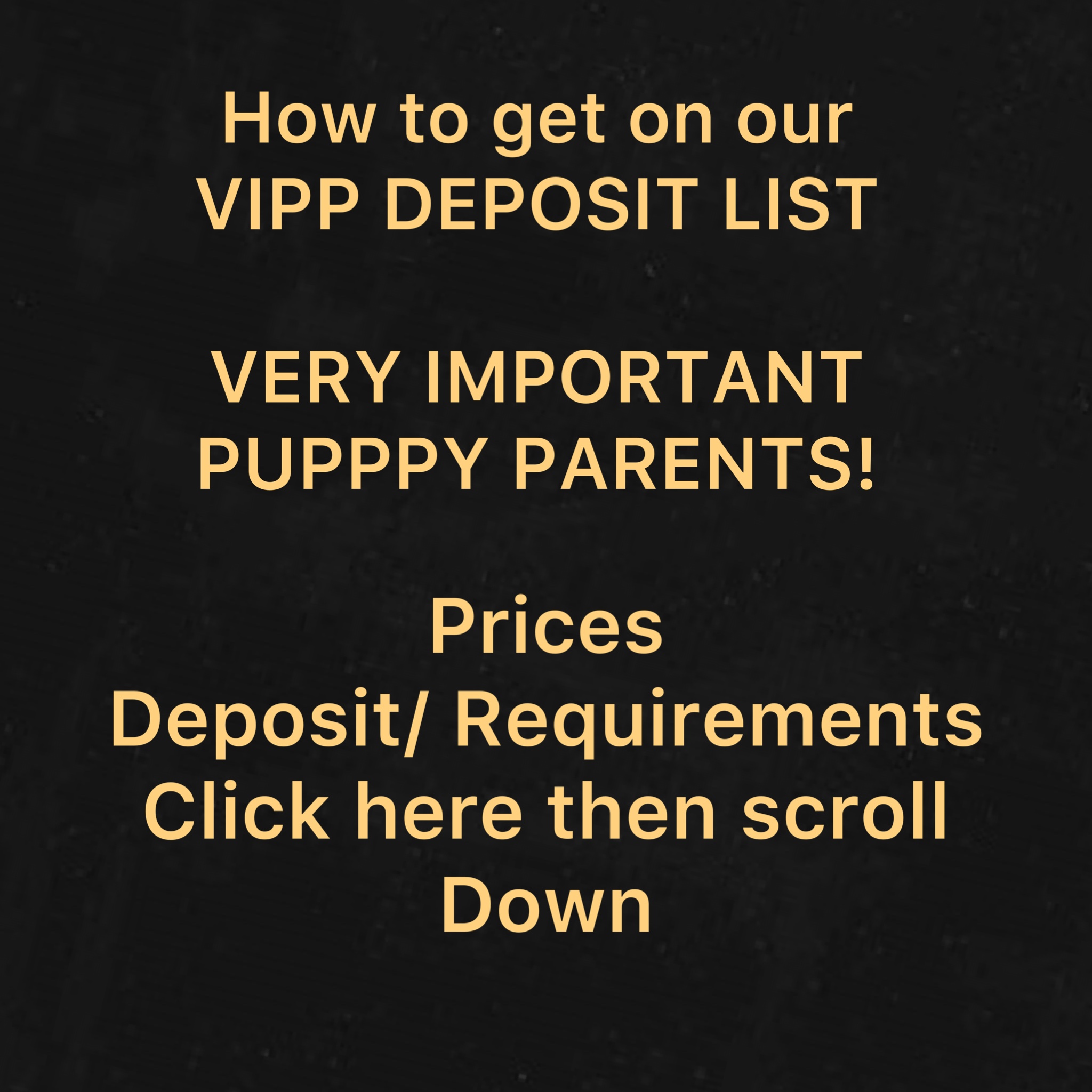 Prices and Deposits! Read all about it!